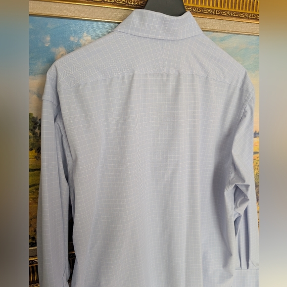 Proper Cloth Performance Blue Plaid Dress Shirt - Picture 4 of 5